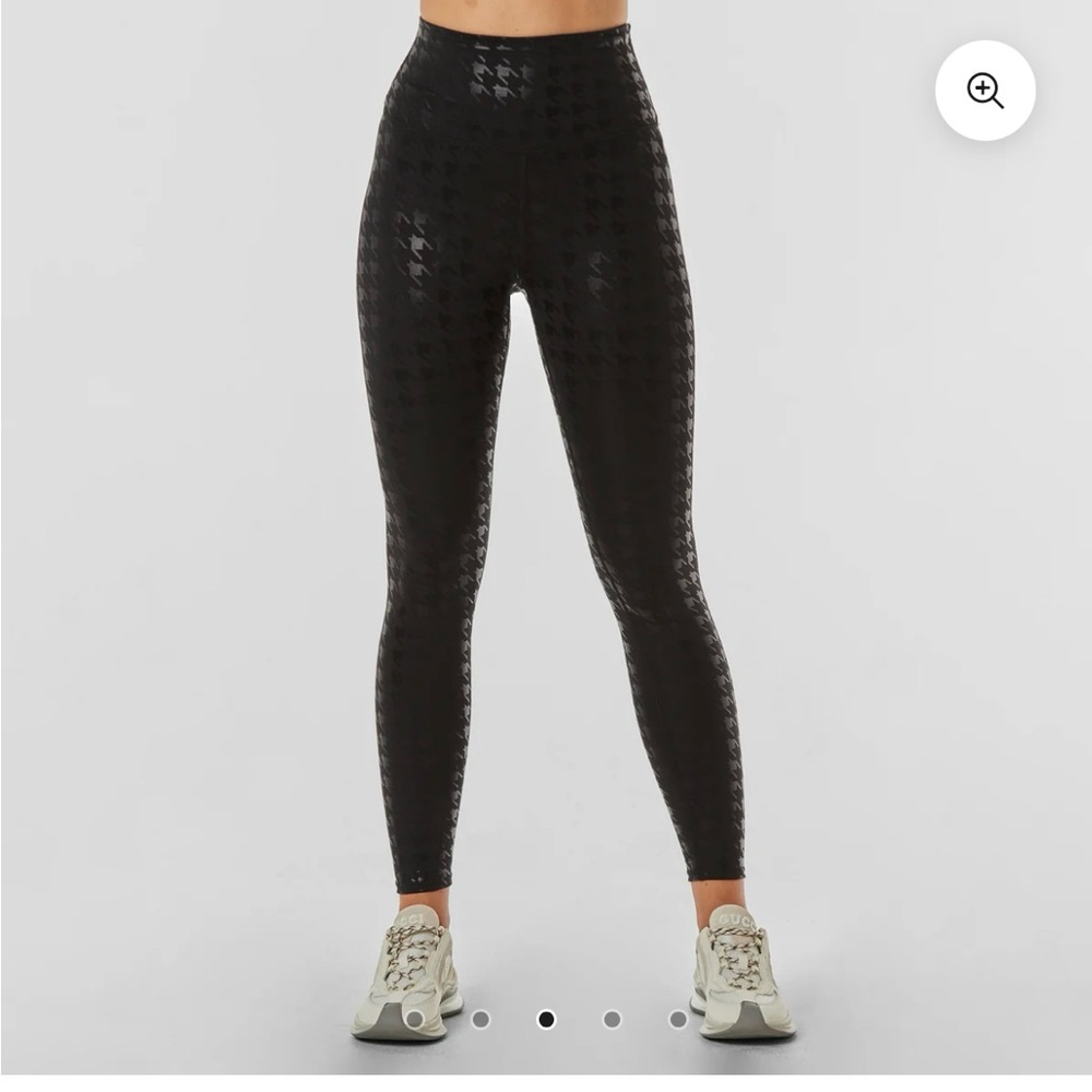 NOLI houndstooth HIGH-WAISTED LEGGING - BLACK